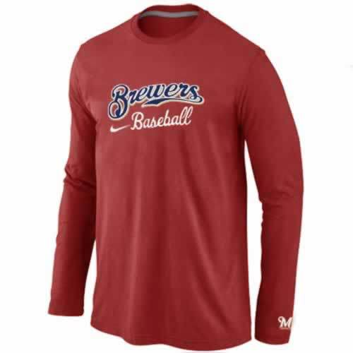 Milwaukee Brewers Long Sleeve T-Shirt RED