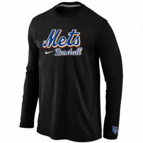 New York Mets Long Sleeve T-Shirt Black