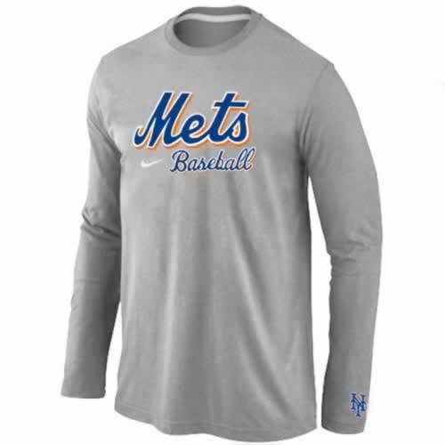 New York Mets Long Sleeve T-Shirt Grey