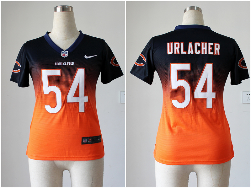 Nike Bears 54 Urlacher Blue And Orange Drift II Women Jerseys