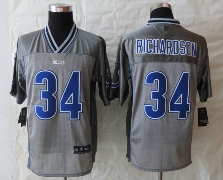 Nike Colts 34 Richardson Grey Vapor Elite Jerseys