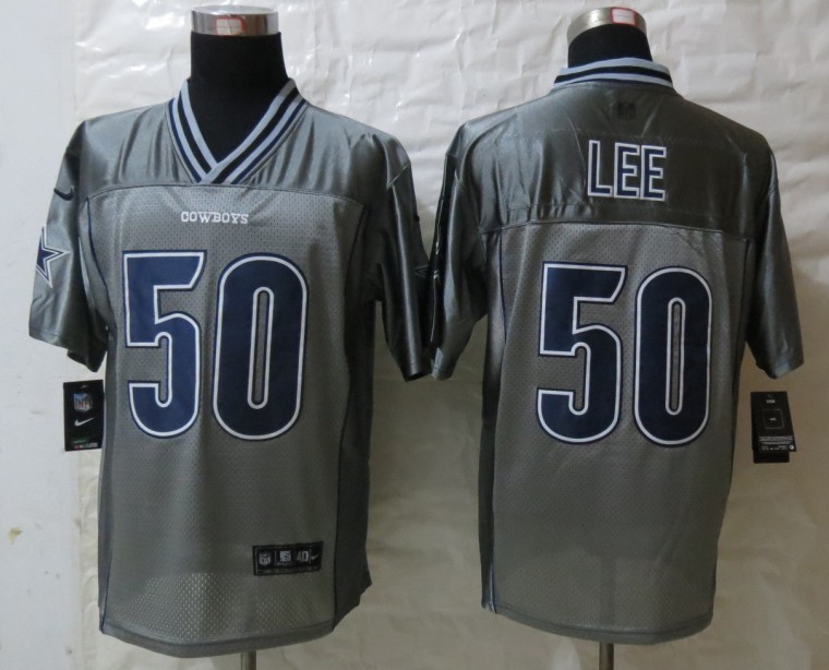 Nike Cowboys 50 Sean Lee Grey Vapor Elite Jersey