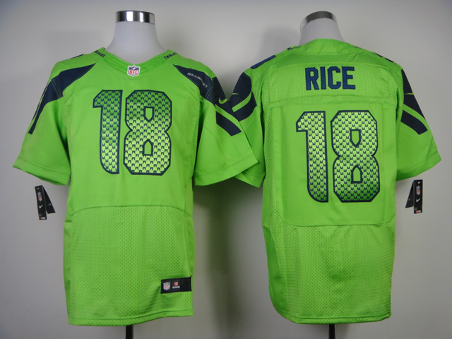 Nike Seahawks 18 Rice Green Elite Jerseys
