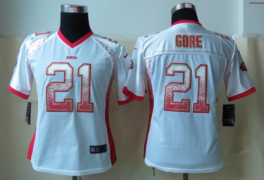 Nike 49ers 21 Gore Drift Fashion White Women Jerseys