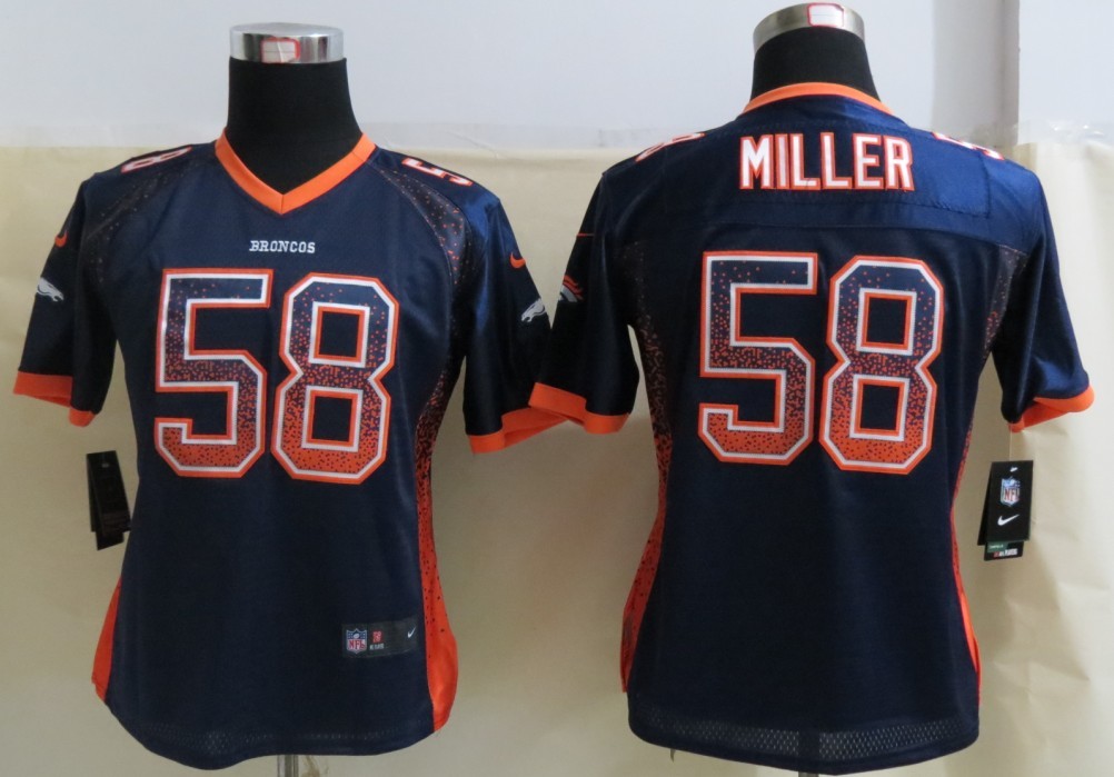Nike Broncos 58 Miller Drift Fashion Blue Women Jersey