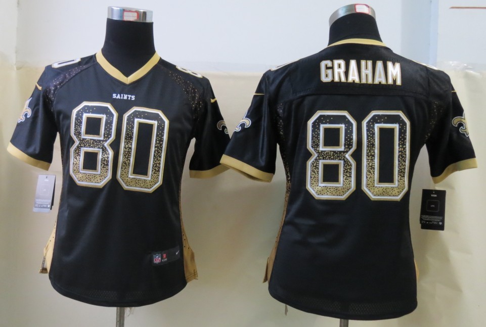 Nike Saints 80 Graham Drift Fashion Black Women Jerseys