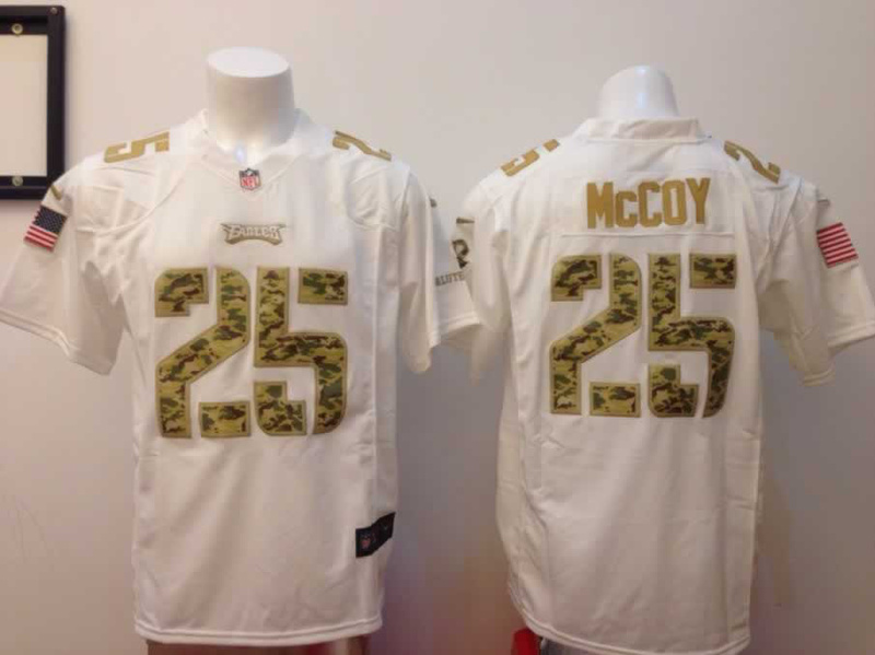 Nike Eagles 25 McCoy Salute To Service White Game Jerseys
