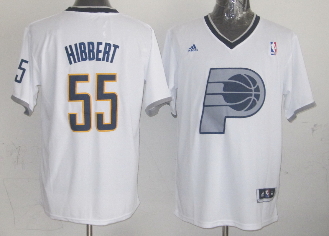 Pacers 55 Hibbert White Christmas Edition Jerseys
