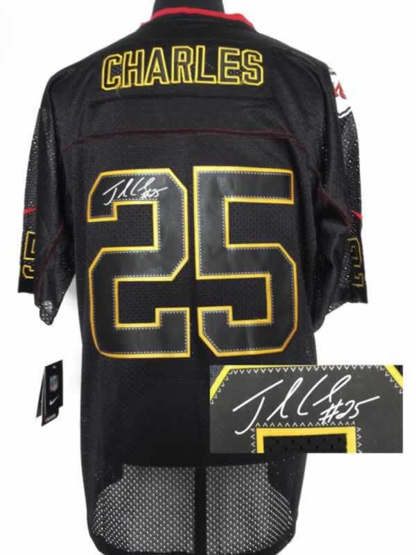 Nike Chiefs 25 Charles Lights Out Black Signature Edition Elite Jerseys