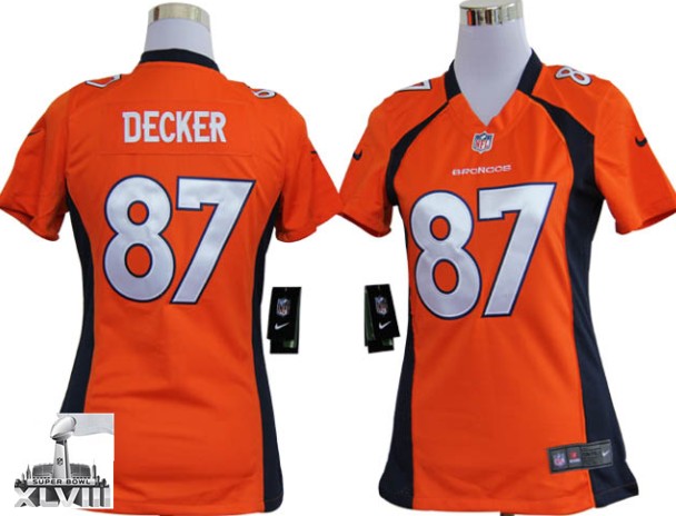 Nike Broncos 87 Decker Orange Game Women 2014 Super Bowl XLVIII Jerseys