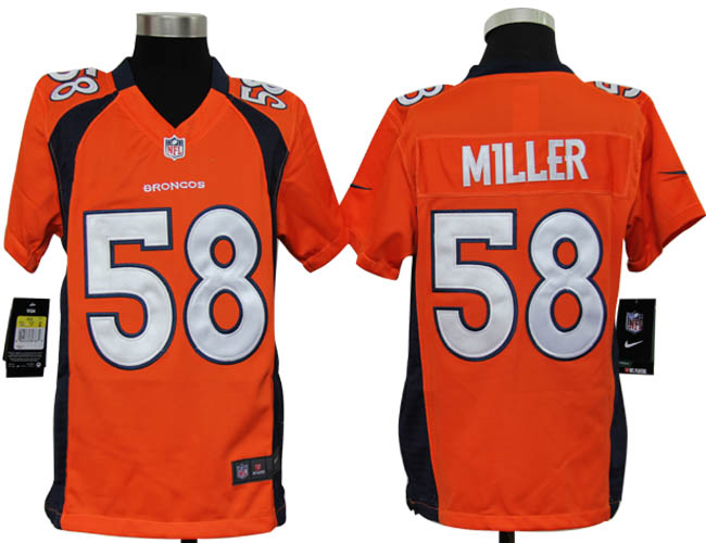 Youth Nike Broncos 58 Miller orange Game 2014 Super Bowl XLVIII Jerseys
