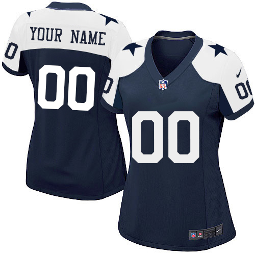 Women's Nike Dallas Cowboys Customized Game Blue Thanksgiving Jersey