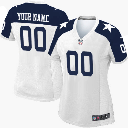 Women's Nike Dallas Cowboys Customized Game White Thanksgiving Jersey