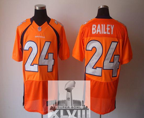 Nike Broncos 24 Bailey Orange Elite 2014 Super Bowl XLVIII Jerseys