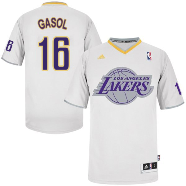 Lakers 16 Gasol White Christmas Edition Jerseys