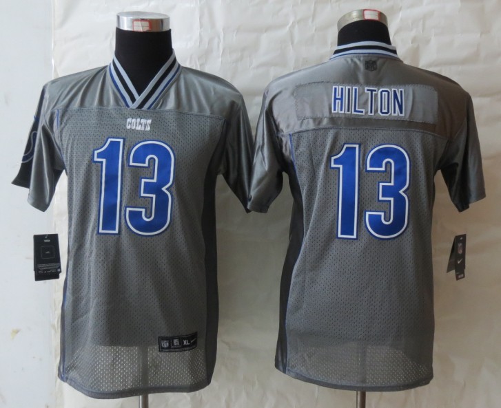 Nike Colts 13 Hilton Grey Vapor Kids Jerseys