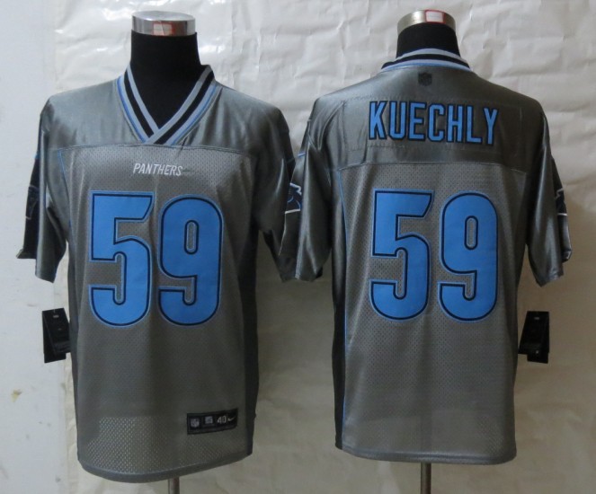 Nike Panthers 59 Luke Kuechly Grey Vapor Elite Jersey