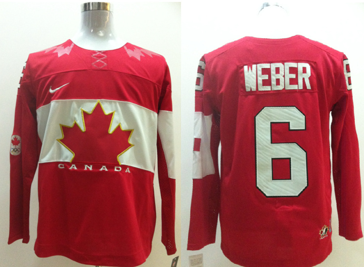 Canada 6 Weber Red 2014 Olympics Jerseys