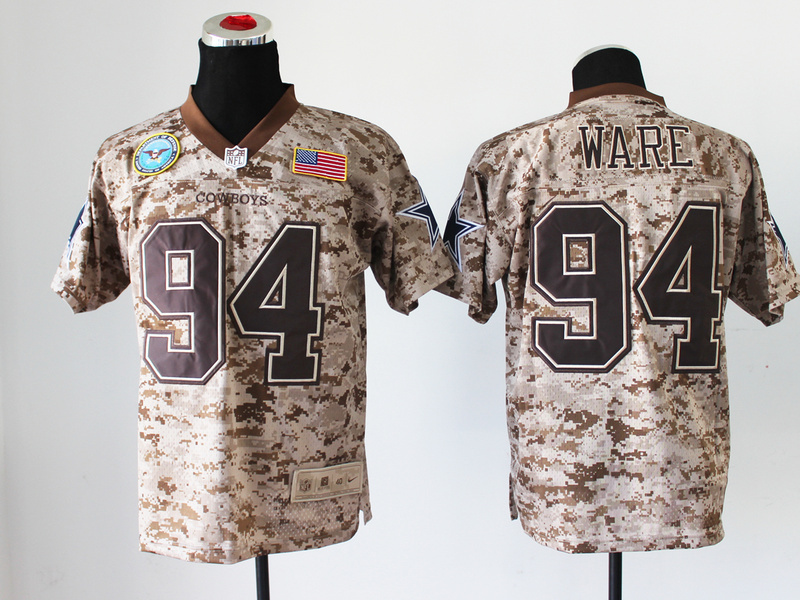 Nike Cowboys 94 Ware US Marine Corps Camo Elite With Flag Patch Jerseys