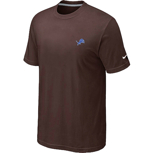 Nike Detroit Lions Chest Embroidered Logo T-Shirt Brown