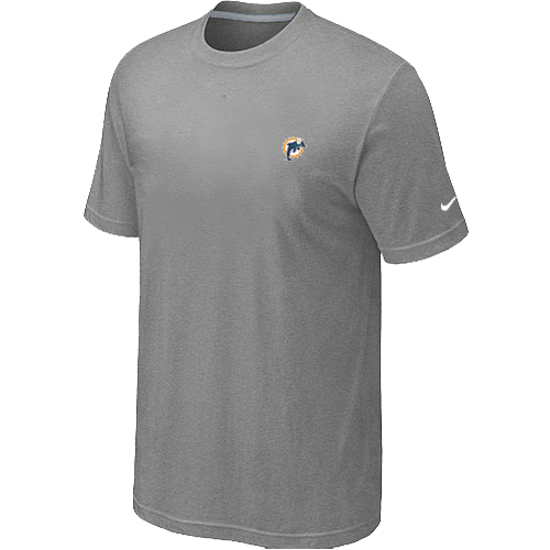 Nike Miami Dolphins Chest Embroidered Logo T-Shirt Grey