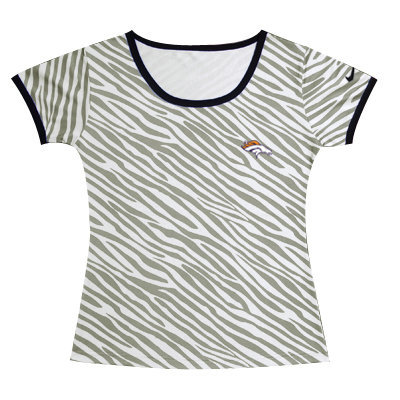 Nike Broncos Chest Embroidered Logo Zebra Women T Shirt