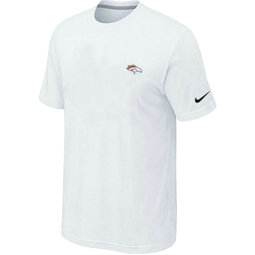 Nike Denver Broncos Chest Embroidered Logo T Shirt White