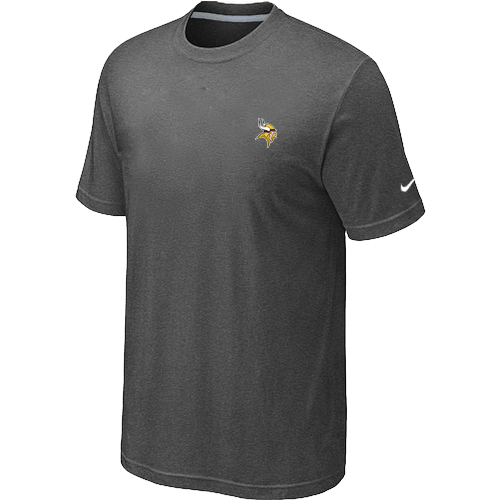 Nike Minnesota Vikings Chest Embroidered Logo T Shirt D.Grey