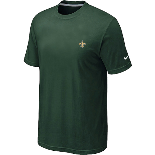 Nike New Orleans Saints Chest Embroidered Logo T Shirt D.Green