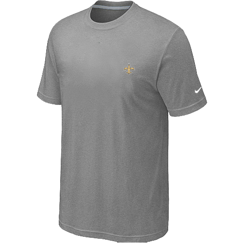 Nike New Orleans Saints Chest Embroidered Logo T Shirt Grey