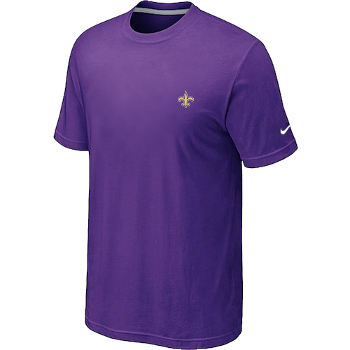 Nike New Orleans Saints Chest Embroidered Logo T Shirt Purple