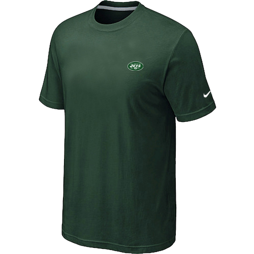 Nike New York Jets Chest Embroidered Logo T Shirt D.Green