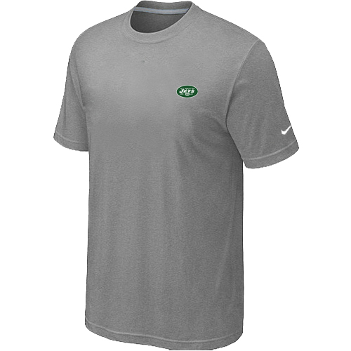 Nike New York Jets Chest Embroidered Logo T Shirt Grey