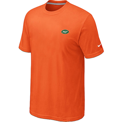 Nike New York Jets Chest Embroidered Logo T Shirt Orange