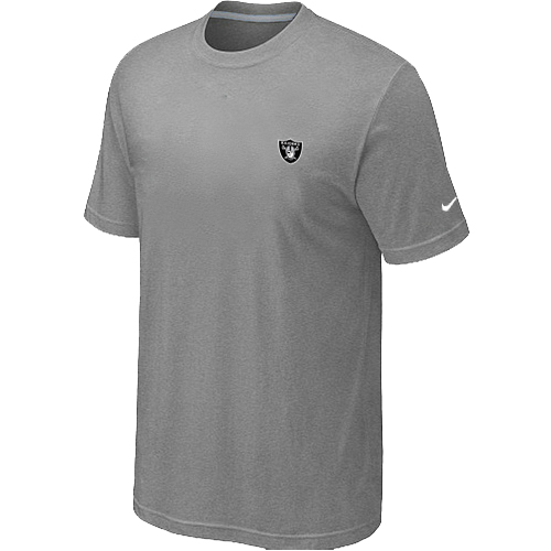 Nike Oakland Raiders Chest Embroidered Logo T Shirt Grey