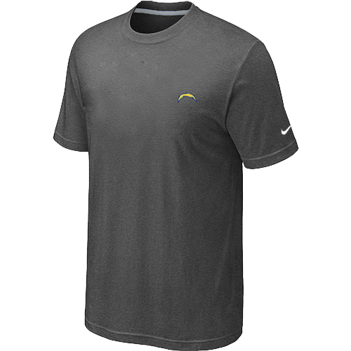 Nike San Diego Chargers Chest Embroidered Logo T Shirt D.Grey
