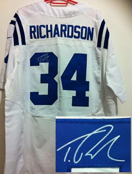 Nike Colts 34 Richardson White Signature Edition Elite Jerseys