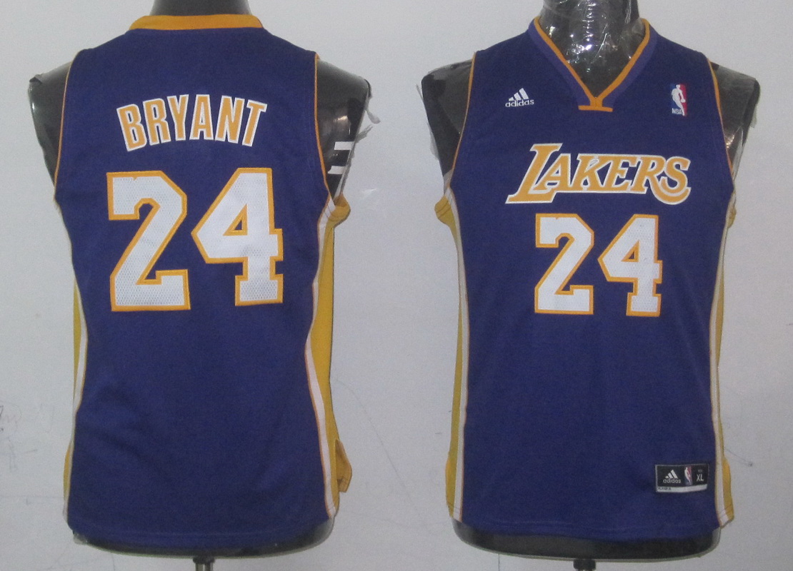 Lakers 24 Bryant Purple Youth Jersey