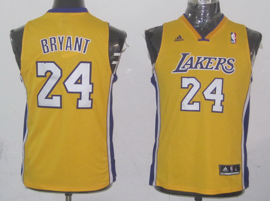 Lakers 24 Bryant Yellow Youth Jersey