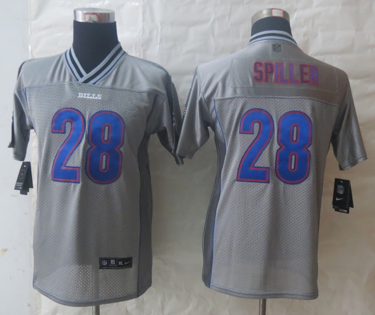 Nike Bills 28 Spiller Grey Vapor Kids Jerseys