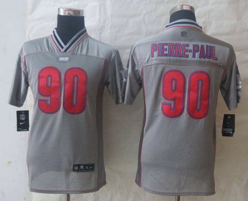 Nike Giants 90 Pierre Paul Grey Vapor Kids Jerseys