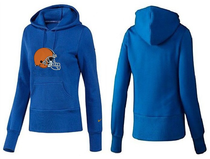 Nike Browns Team Logo Blue Women Pullover Hoodies 03