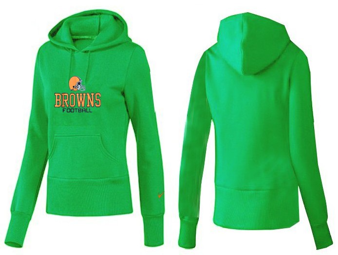 Nike Browns Team Logo Green Women Pullover Hoodies 03