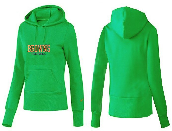 Nike Browns Team Logo Green Women Pullover Hoodies 04