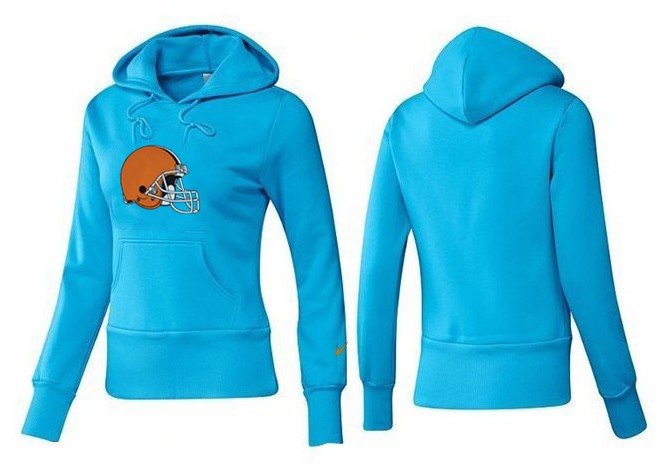 Nike Browns Team Logo L.Blue Women Pullover Hoodies 02