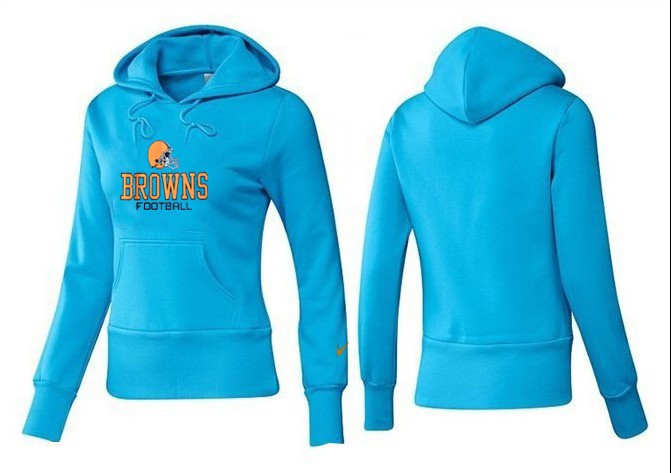 Nike Browns Team Logo L.Blue Women Pullover Hoodies 03