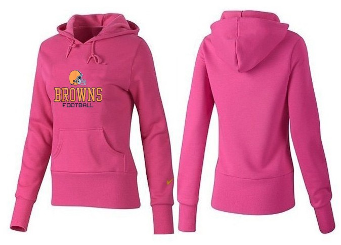 Nike Browns Team Logo Pink Women Pullover Hoodies 02