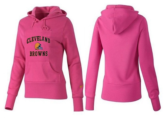 Nike Browns Team Logo Pink Women Pullover Hoodies 03