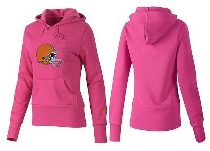 Nike Browns Team Logo Pink Women Pullover Hoodies 04