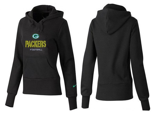Nike Packers Team Logo Black Women Pullover Hoodies 03